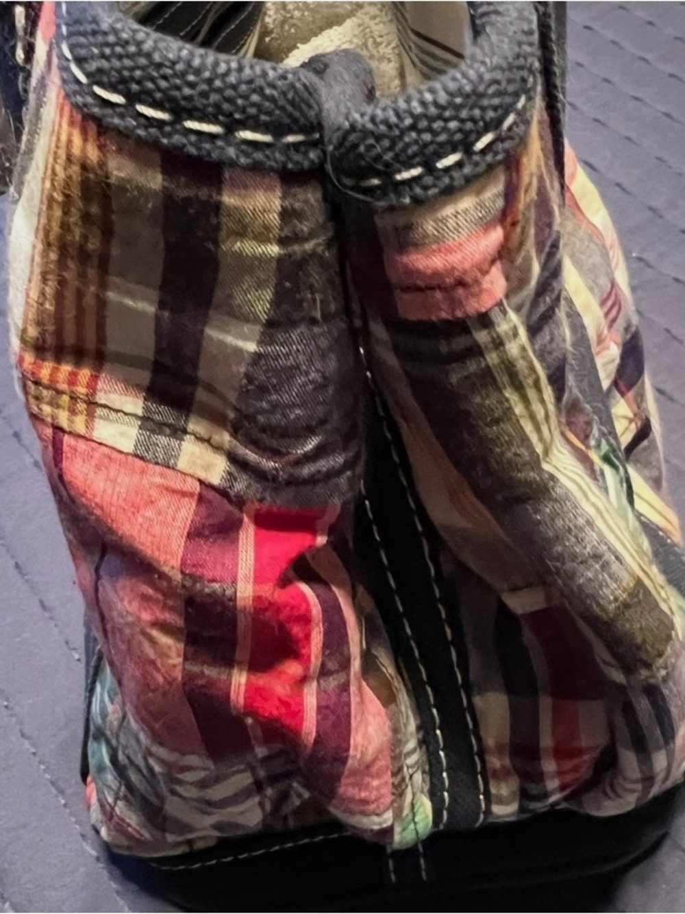 J.Crew multi color patchwork canvas handbag - Picture 5 of 9
